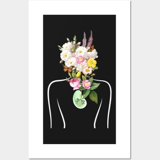 My Body Is Plant Powered | White outline Posters and Art